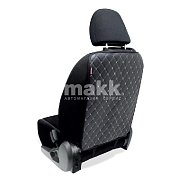Защита на спинку переднего сидения экокожа чёрный/отстрочка серая 60х45см AUTOPROFI KIK-800 BK/GY