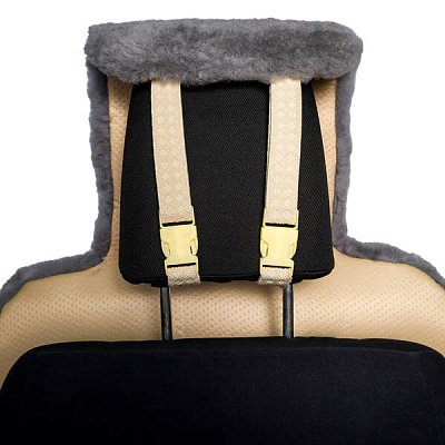 Накидка на сиденье серая GS натуральная овчина короткий ворс 1 шт