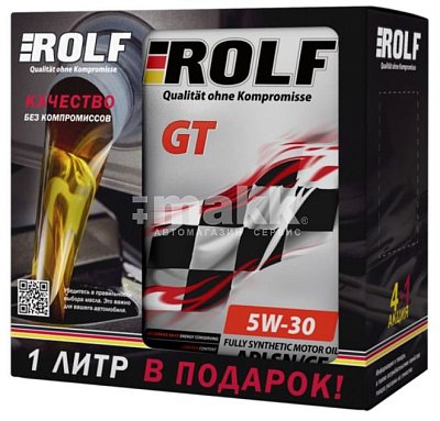 Масло моторное ROLF GT 5W30 4л C3, SN/CF Акция 4+1