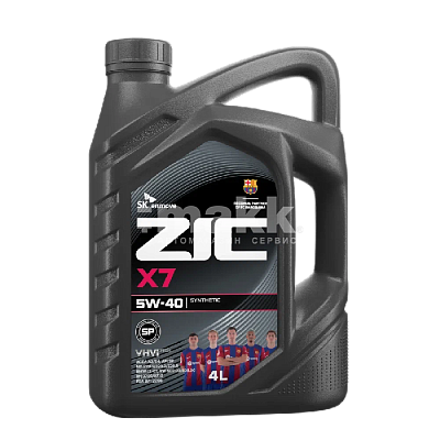 Масло моторное ZIC X7 5W40 синт. API SP ACEA A3/B4 4л