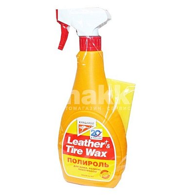 Полироль пластика Leather & Tire Wax, спрей 500мл