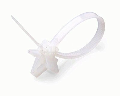 Стяжка кабельная с дюбель-пистоном 8,0х175мм КСДп8,0*175(б) FortisFlex (белый, нейлон) (ПЭ10/100)