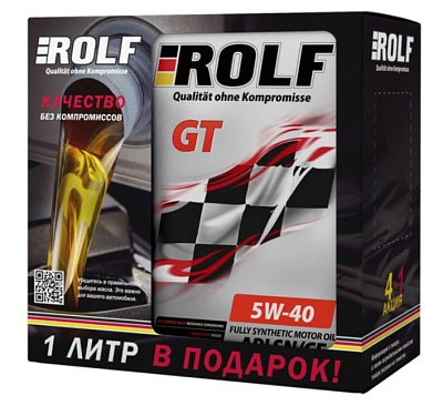 Масло моторное ROLF GT 5W40 синт. API SN/CF ACEA A3/B4 4л металл Акция 4л+1л