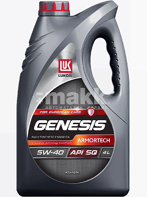 Масло моторное Масло моторное Лукойл Genesis Armortech 5W40 синт. API SQ/CF ACEA A3/B4 4л