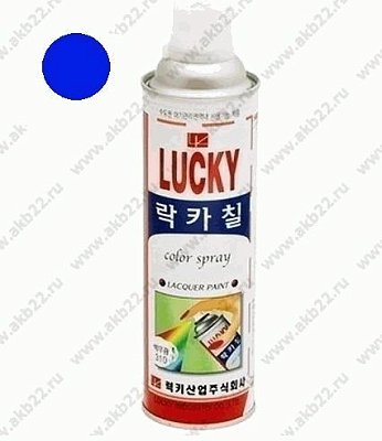 Краска-аэрозоль LUCKY синяя, глянцевая 530мл Lc-301
