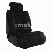 Накидка на сиденье серая темно GS натуральная овчина комбинированная короткий с длинным 1 шт