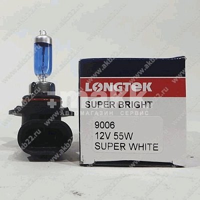 Автолампа HB4 12V 55W ( 51W ) супер белая LONGTEK 9006 20204W P22d 