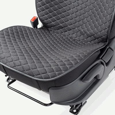 Накидки на сиденье Car Performance передние 2 шт  fiberflax черные 5шт/уп CUS-1032 BK