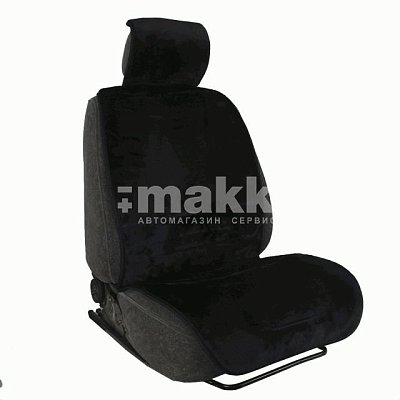 Накидка на сиденье черная GS искусственный мех короткий ворс 1шт