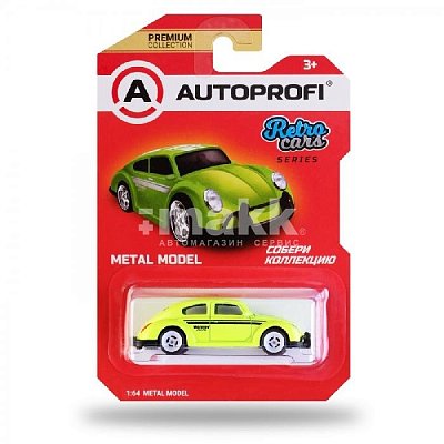 Машинка коллекционная 1:64 RETRO CARS VW Beetle зелёный RET-002 GR