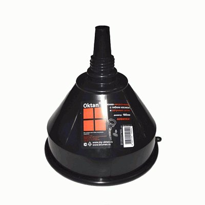 Воронка разборная Oktan с непроливайкой и гибким шлангом 160 мм латунное сито A2-01-13 Премиум