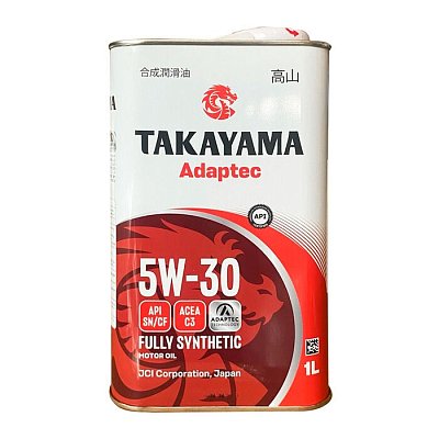 Масло моторное TAKAYAMA Adaptec 5W30 синт ACEA  C3 API SN/CF 4л (железо) АКЦИЯ "4+1"