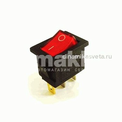 Выключатель DEON DP-3224-R прямоугольный (6A 250V малый, красный)
