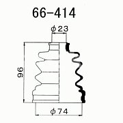 Пыльник ШРУСа Honda Accord внутр. 66-414 Maruichi  (хомуты в ком-те)