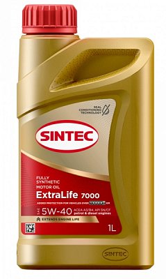 Масло моторное SINTEC EXTRALIFE 7000 синт 5W40 SN/CF A3/B4 1л