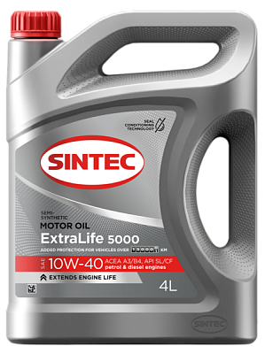 Масло моторное SINTEC EXTRALIFE 5000 п/с 10W40 SL/CF A3/B4 4л