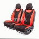 Накидки на сиденье Car Performance передние 2 шт алькантара + экокожа черн/красные  CUS-3044 BK/RD