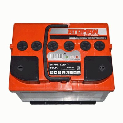 Аккумуляторная батарея 61 Ач ATOMAN о/п  24*17,5*19