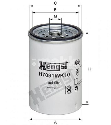 Фильтр топливный Hengst H7091WK10 (WK 1070 x) Iveco Stralis, Strator