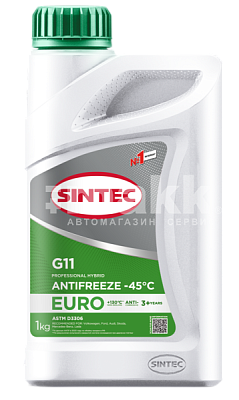 Антифриз Sintec Euro (-45) 1кг G11 (зеленый)