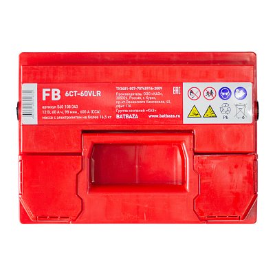 Аккумуляторная батарея 60 Ач FB о/п 24,2*17,5*19