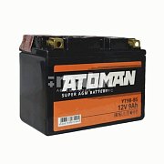 Мото аккумулятор ATOMAN Super AGM 12V 9Ah (YT9B-BS) сухозаряженный с электролитом в комплекте