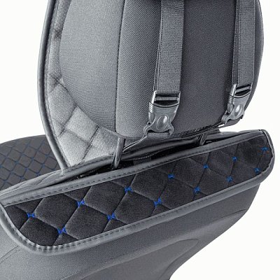Накидки на сиденье Car Performance передние 2 шт алькантара черн/синие 5шт/уп CUS-1012 BK/BL