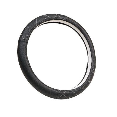 Оплетка экокожа/спонж черная Green Star ромб белый комбинированная 20шт/уп 107L711 (M)