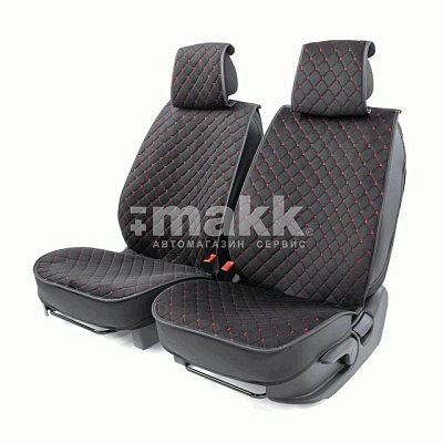 Накидки на сиденье Car Performance передние 2 шт алькантара черн/красные 5шт/уп CUS-2012 BK/RD