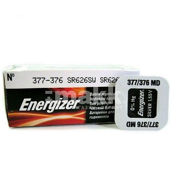 Батарейка 377/376 Energizer Silver Oxide  (10шт/кор) цена за кор.