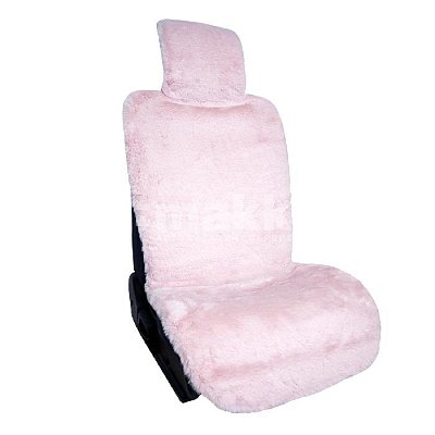 Накидки на сиденья жемчужно-бежевые GS искусственный мех под кролика 150*55см 2 шт