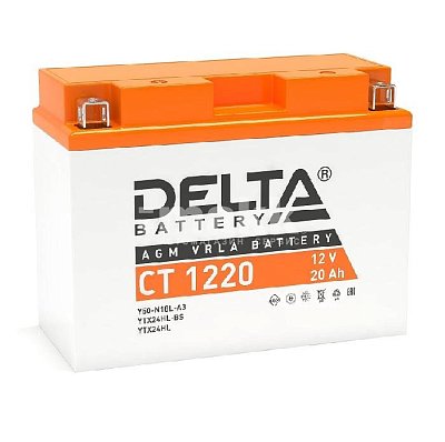 Мото аккумулятор DELTA 12В 20Ач (Y50-N18L-A3, YTX24HL-BS, YTX24HL) о/п