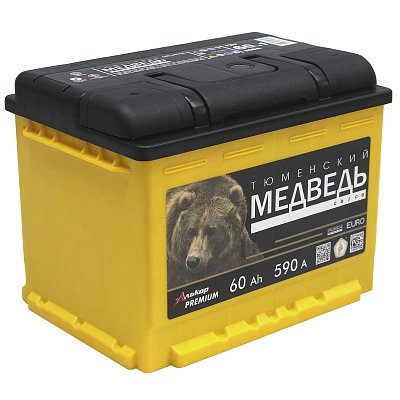 Аккумуляторная батарея 60 Ач Тюменский медведь LA п/п  24,2*17,5*19