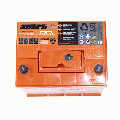 Аккумуляторная батарея 80 Ач ЗВЕРЬ Asia (85D23L) о/п  23,2*17,5*22,5
