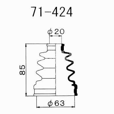 Пыльник ШРУСа Honda RD# внутр. 71-424 Maruichi (хомуты в ком-те)