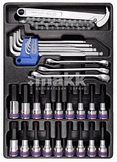 Набор торц. насадок, шестигранники Г-обр. и разрезные ключи, ложемент, 31 пр. King Tony 9-90131MR "З