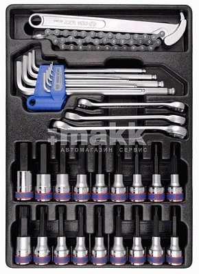 Набор торц. насадок, шестигранники Г-обр. и разрезные ключи, ложемент, 31 пр. King Tony 9-90131MR "З