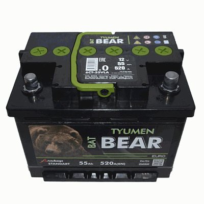 Аккумуляторная батарея 55 Ач Tyumen BatBear о/п  24,2*17,5*19