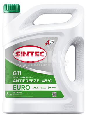Антифриз Sintec Euro (-45) 5кг G11 (-45) (зеленый)