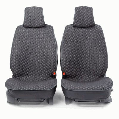 Накидки на сиденье Car Performance передние 2 шт  fiberflax черные 10шт/уп CUS-2032 BK