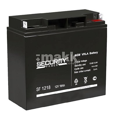 Аккумулятор Security Force 12В  18Ач (SF 1218) охр.-пож.сист./сист.контр.упр.дост