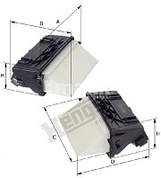 Фильтр воздушный Hengst E1328L-2 (C 29 035-2) MERCEDES-BENZ C-Klasse (W204/C204/S204) комплект 2шт