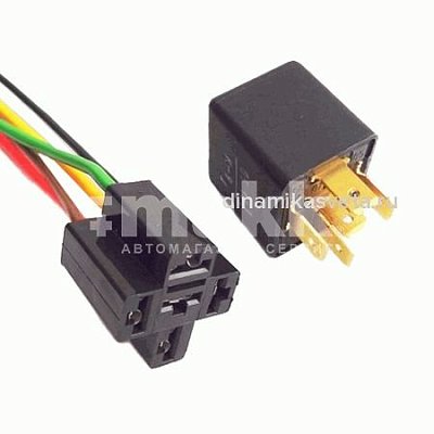 Реле силовое 5-ть контактов 90.3747СБ5(а) с кронштейном в сборе с колодкой  9016 (для автосигнализац