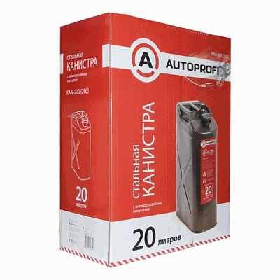 Канистра 20л стальная "Autoprofi" вертикальная крышка с зажимом 4шт/уп KAN-200 (20L) Стандарт