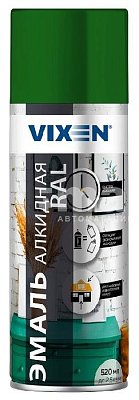 Эмаль алкидная VIXEN универсальная темно-зеленая, глянцевая аэрозоль 520мл RAL6002