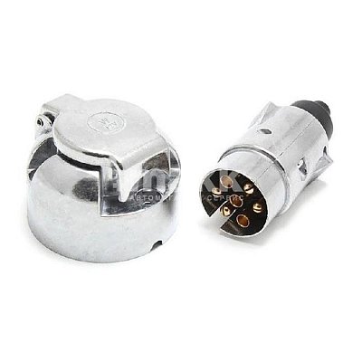 Разъем прицепа, 7 контактов, металл, (комплект)