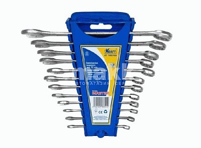 Набор комбинированных ключей Master, 12 шт.: 6,7,8,9,10,11,12,13,14,15,17,19 мм Кraft 700762