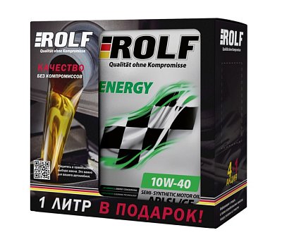 Масло моторное ROLF Energy 10W40 п/синт. API SL/CF ACEA A3/B4 4л  металл Акция 4л+1л