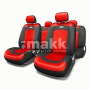 Чехлы EXTREME велюр+сетч. 8пр 3 молнии чёрый/красн XTR-803 BK/RD (M)