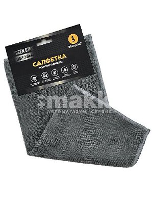 Салфетка из микрофибры 35x35 см Green Star серая 250 гр/м2